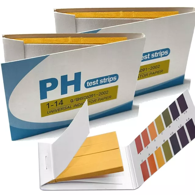 Bandelettes d'essai en papier Ph - Papier tournesol - PH 1-14 - 80  bandelettes