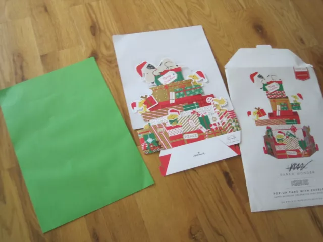 Hallmark Peanuts Pop Up Christmas Card W/ Envelope Jumbo Size