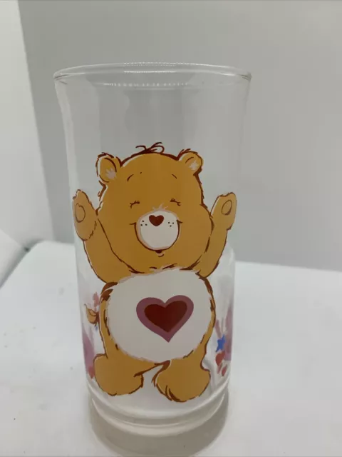 Vintage Pizza Hut Care Bears Collector’s Glass / Cup : 1983 Tenderheart Bear