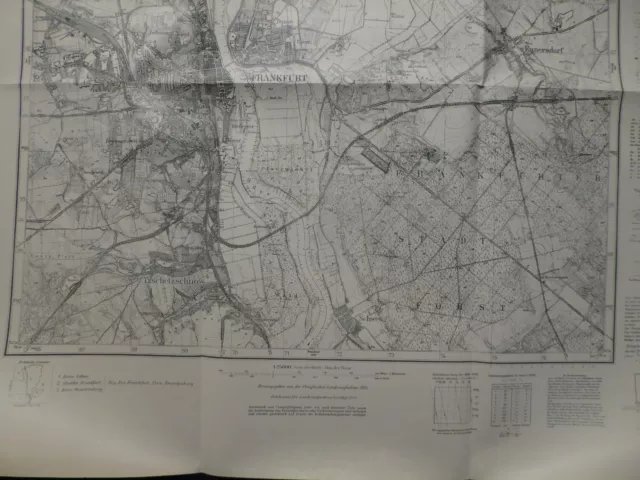 Landkarte Meßtischblatt 3653 Frankfurt / Oder, Kunersdorf, Tzschetzschnow, 1937 3