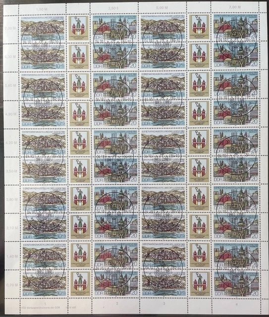 DDR, MiNr. 2903-2904 DV WPD 4 Zähnung A Bogen Zusammendruck FNr. 4 gestempelt Dr