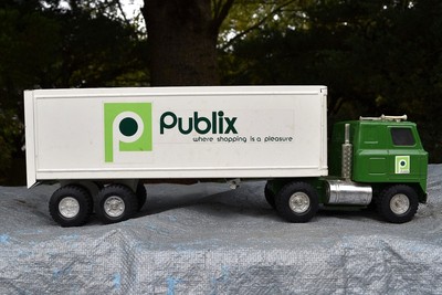 Vintage Metal Publix Truck and Trailer made in USA by ERTL