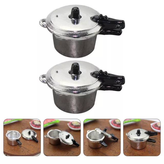 2pcs mini house accessory Simulation Pressure Cooker Small House Kitchen Decor