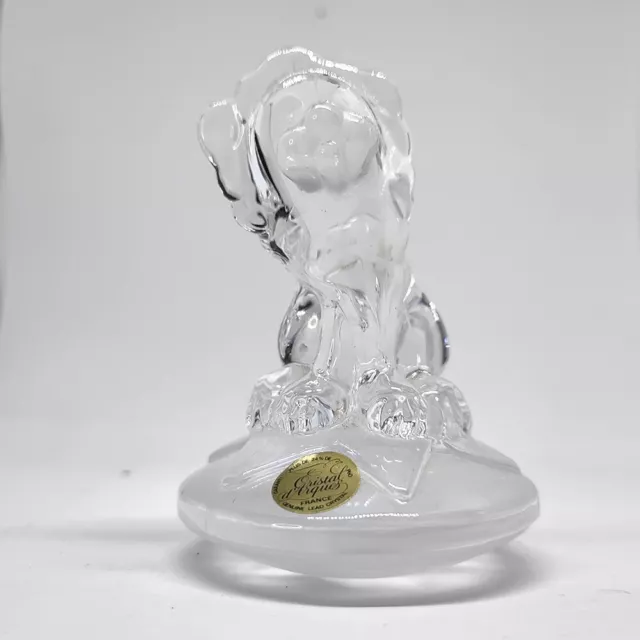 Figurine presse-papiers lion de cirque en cristal D'Arques