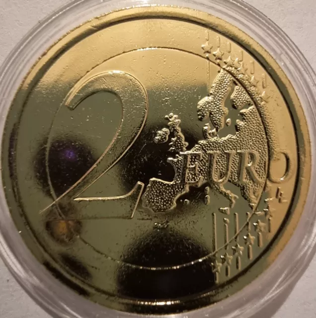 2016 San Marino 2 euro coin edition 24k gold gilded BU with capsule 2