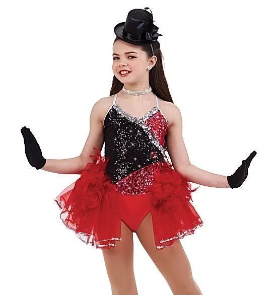 42nd Street Child 6x7 Dance Costume Sequin Jazz & Tap Ballet Dress With Gloves