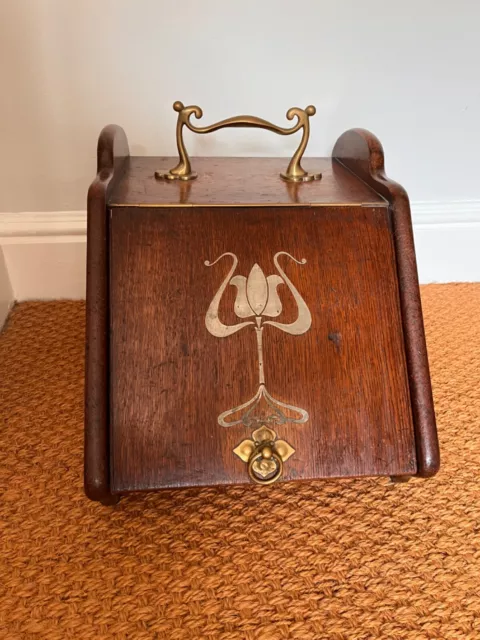 antique wooden coal scuttle