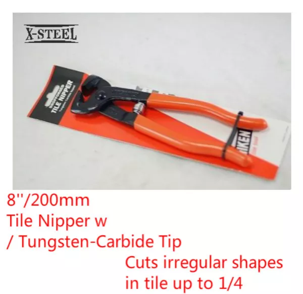 8''/200mm Tile Nipper with Tungsten-Carbide Tip Cuts Up to 6mm Irregular Shape