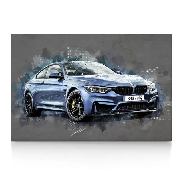BMW M4 Coupe Street Art - Poster oder Leinwandbild auf Keilrahmen, modern