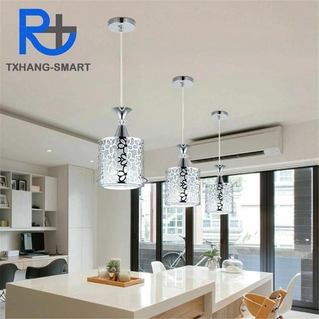 E27 Pendant Lamp Modern Crystal Iron Ceiling Light Dining Room Chandelier A2TS
