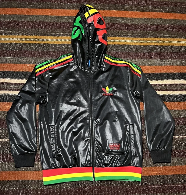 Felpa Tuta Giacca RASTA Chile 62 Vintage Nero Taglia L Retro Men Top Hoodie Uomo