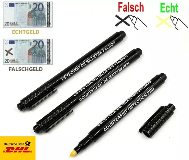 ✅Prüfstift Falschgeldprüfer Geld Tester Geldprüfgerät Geldscheinprüfer Stift NEU