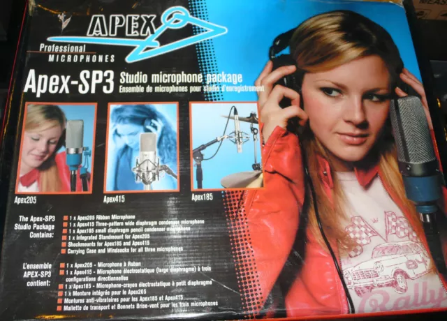 MICROPHONE STUDIO APEX KIT 3 MICROS DE STUDIO + FILTRE ANTI POP offert