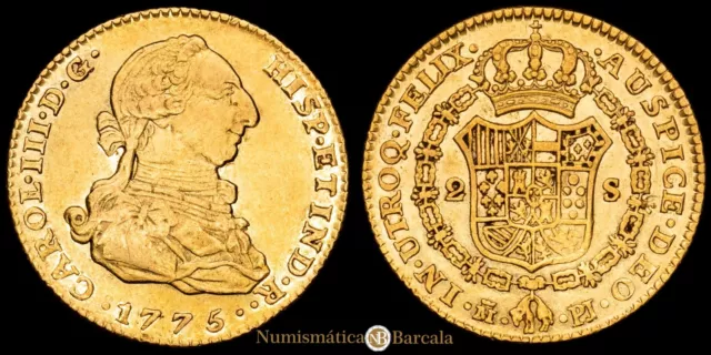 Carlos III. 2 Escudos. (6,7 g.). Madrid. 1775. Ensayador P·J. AC-1549. EBC. R...