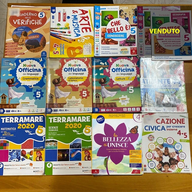 Libro Elementari LOTTO 23 LIBRI Scuola Elementare Varie Materie Ideale per Doposcuola ...