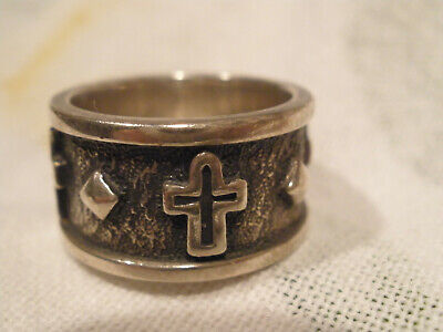 NiCE!!  WIDE James Avery .925 sterling silver Cross womens Ring Size 6.5 band