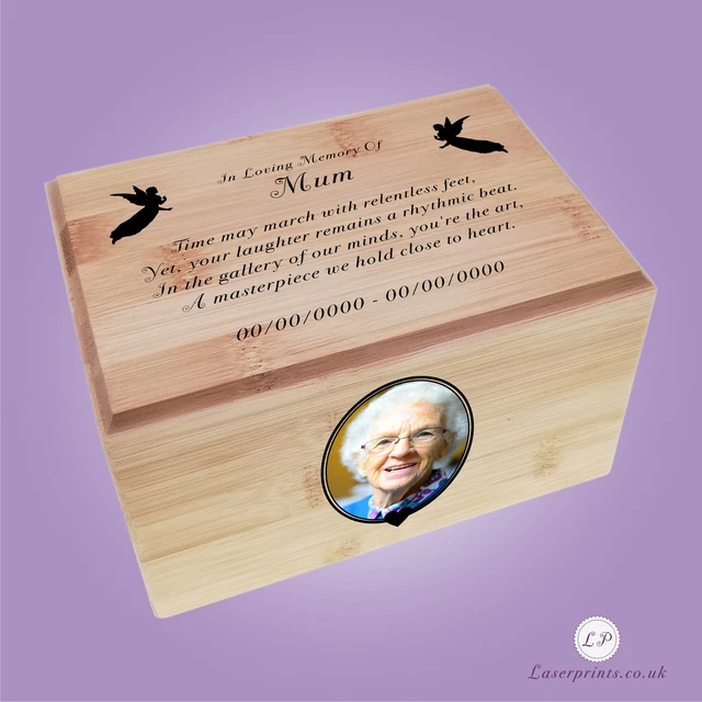 For Human Ashes Photo Memorial Funeral Cremation Bamboo Adult Keepsake Urns