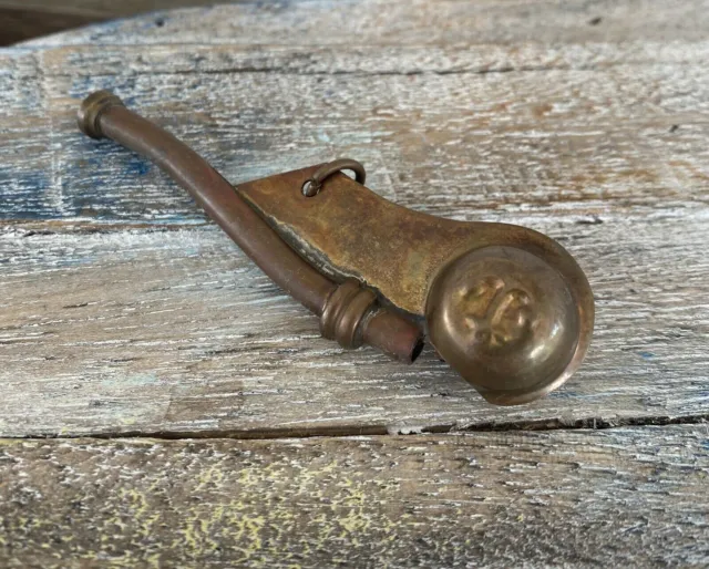 Antique Finish Brass Boatswain Whistle, Bosun Call Pipe, Royal Navy Necklace