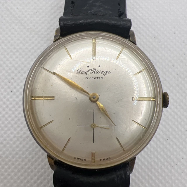 ANTIQUE PAUL RIVAGE 17 Jewel Incabloc Swiss Mens Wrist Watch  display picture 1