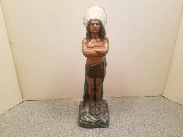 Vintage Chalkware Native American Indian Chief Tobacco Cigar Store Figurine