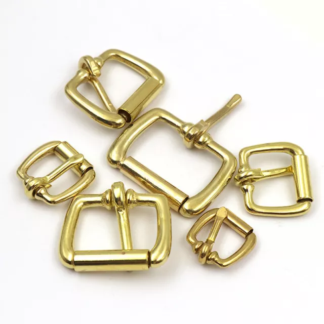 Solid Brass Pin Belt Buckle for Leather & Snap on Belts With Hole 12mm - 37mm