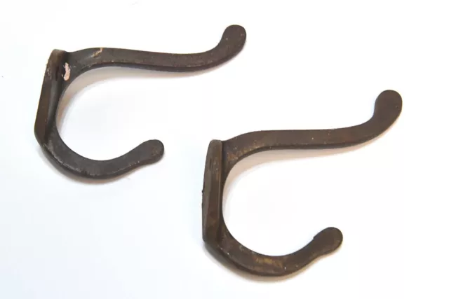 2 Vintage Metal Wall Coat Or Hat Hooks