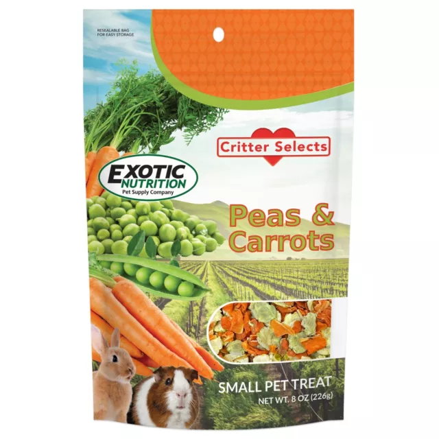 Peas & Carrots 8 oz. - Healthy Veggie Treat - Hedgehog, Rat, Degu, Parrot, More
