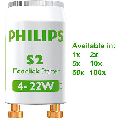 Philips S2 4W-22W Series Fluorescent Tube Starters (220v-240v) -  VARIETY PACKS