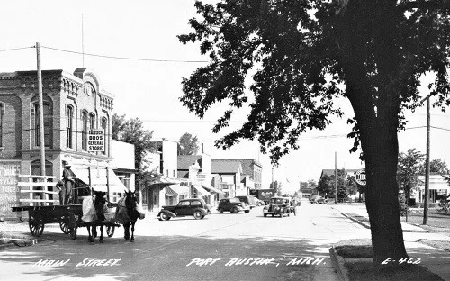 Main Street View General Store Port Austin Michigan MI Reprint Postcard