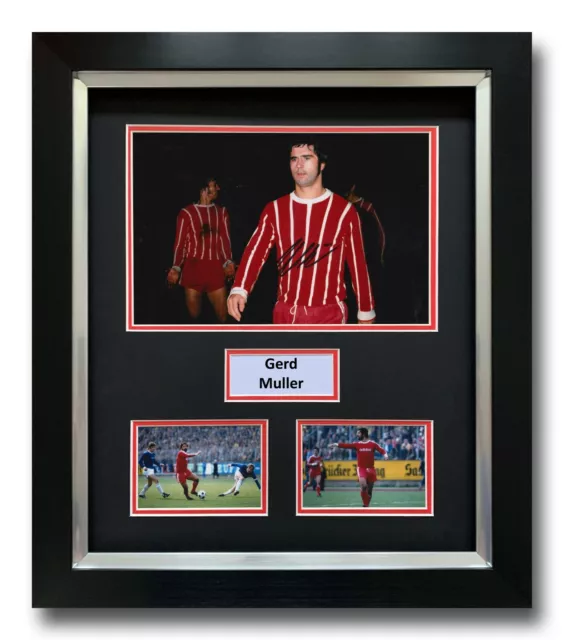 Gerd Muller Hand Signed Framed Photo Display - Germany - Autograph.