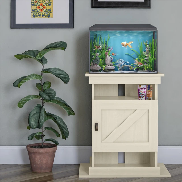 Flipper by Farmington 10/20 Aquarium or Terrarium Tank Stand, Ivory Oak