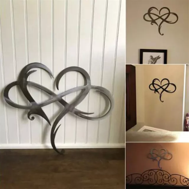 Wall Hanging Love Infinity Heart Metal Wall Art Ornaments Home Wedding SignDecor