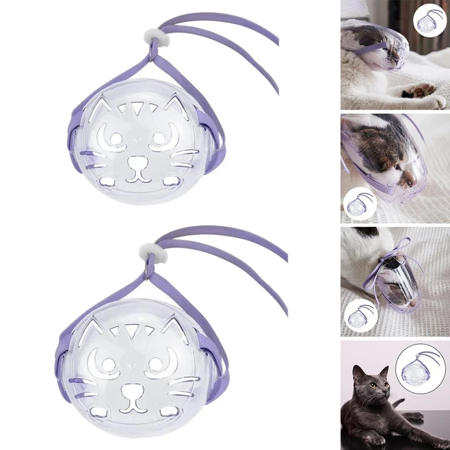 Paquete de 2 bozal de malla transpirable y cómoda para gatos.