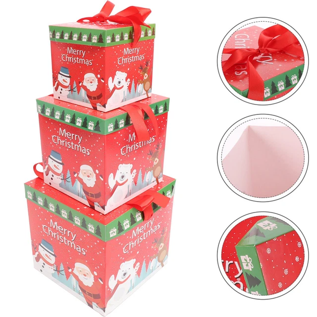 3 pz contenitori per caramelle di carta forniture feste di Natale scatola snack