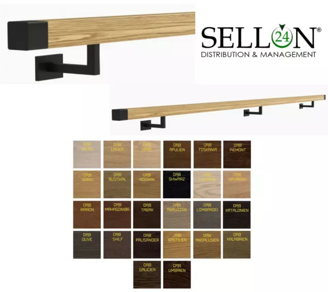 Holzhandlauf Rampe Chêne Carré 40x40 Escalier Patiné Laqué Anse Ensemble