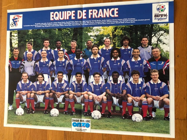 Poster Géant Équipe De France Euro 1992 - Page Football Vintage