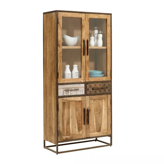 WOLFMÖBEL Vitrine WAKE UP (BHT 90x190x40 cm) BHT 90x190x40 cm braun Glasschrank