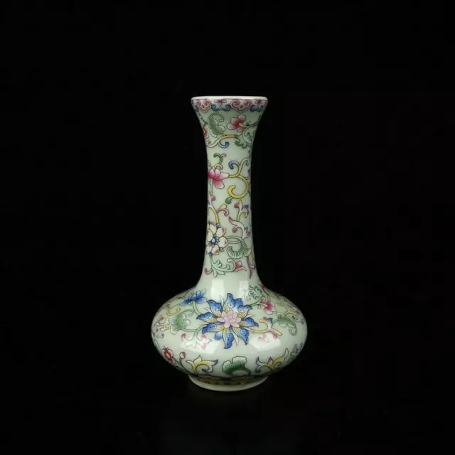 Exquisite Old Chinese porcelain Enamel Hand Painted flowers vase