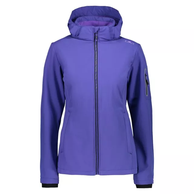 CMP Giacca in Softshell con cappuccio staccabile, Donna - H927 (Viola/Nero)