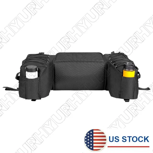 Black ATV Rear Bag Padded Seat Bottom Support Storage Pack Rack Off Road Pouch