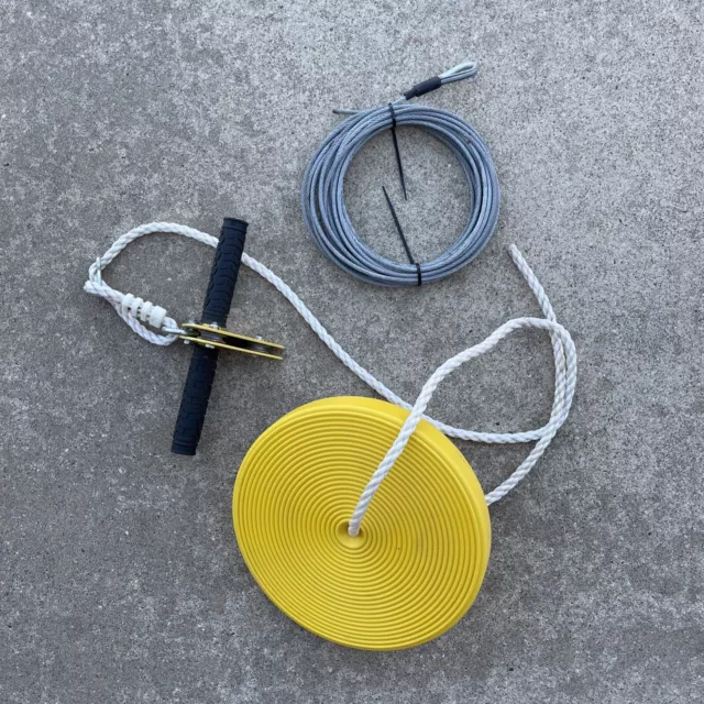 Zipline Kit 40ft Cable Zip Line Kit with Seat Trolley Stainless Steel Backyard