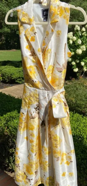 JESSICA HOWARD Floral SIZE 6 Dress, Yellow and White, Artsy, EUC