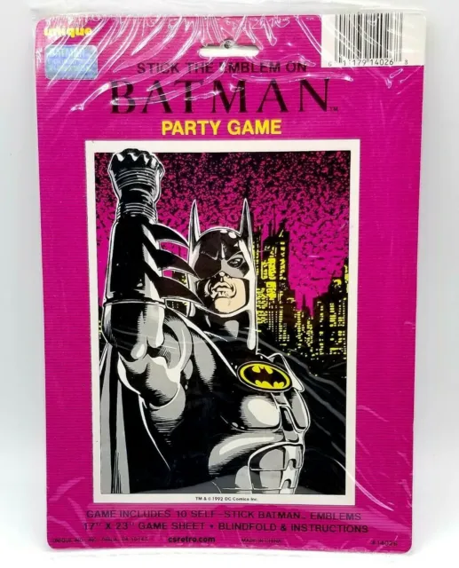 1992 Batman Party Game "Stick the Emblem on The Batman" Vintage Retro 90s NEW