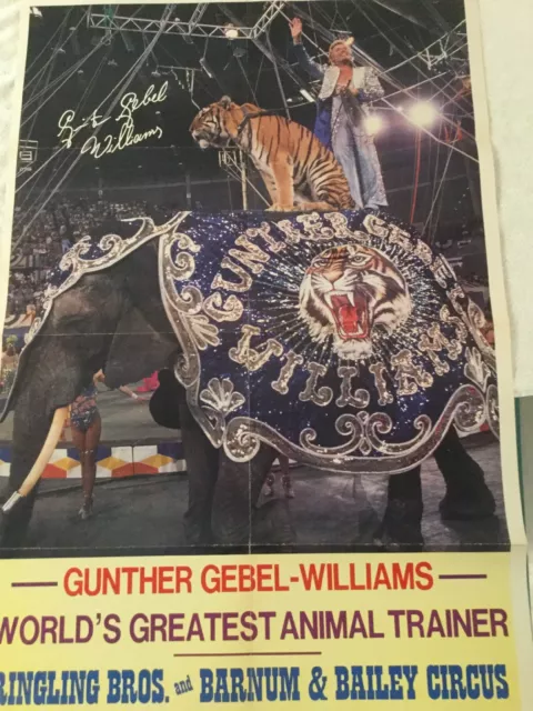 VTG Ringling Bros.and Barnum Bailey Circus Poster Gunther Gebel Williams 1983