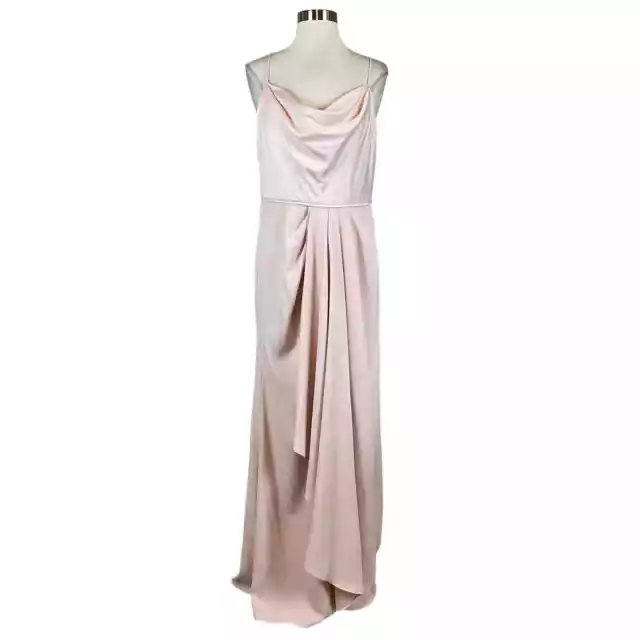 Adrianna Papell Women's Formal Dress Size 10 Pink Satin Crepe Sleeveless Gown