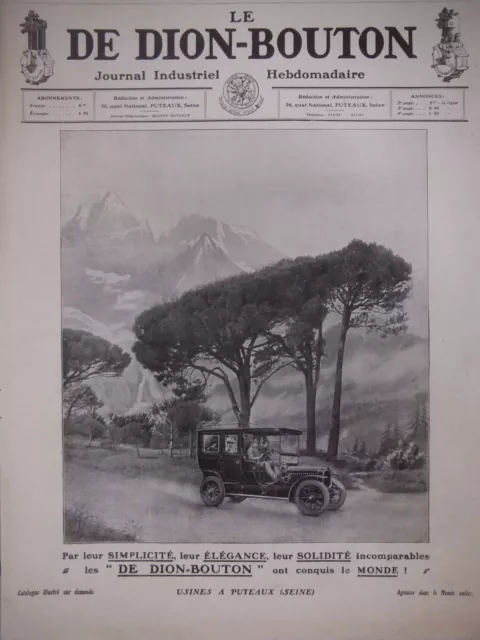 Publicité De Presse 1909 Le De Dion-Bouton Ont Conquis Le Monde - Advertising