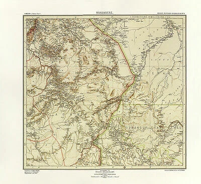 Landkarte von Ngaumdere Kamerun Afrika AdamauaOubangui Chari Kolonialatlas 132