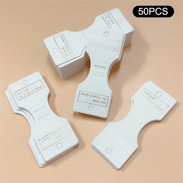 50pcs Kraft Paper Card Necklace Bracelet Headband Hairband Display Jewelry Qo