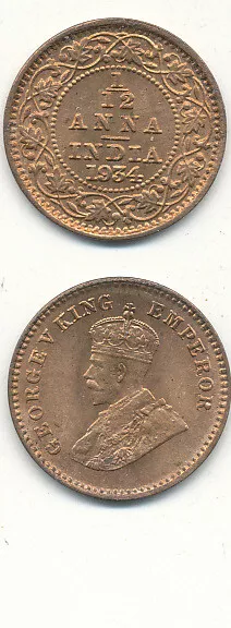 British India - 1/12 Anna 1934 UNC