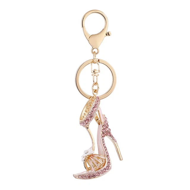 High Heel Sneakers Women Crystal Shoes Keychains Key Chain Pendant Ornament Miss